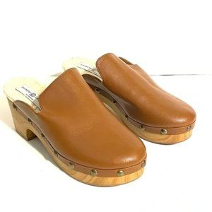 Chinese Laundry Size 7.5 Platform Stud Clogs Brown Cognac Faux 🦋Sherpa Li…